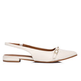 Clara Pointed Toe Ballerina & Flats (White)