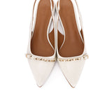 Clara Pointed Toe Ballerina & Flats (White)