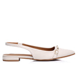 Clara Pointed Toe Ballerina & Flats (Beige)