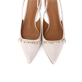 Clara Pointed Toe Ballerina & Flats (Beige)