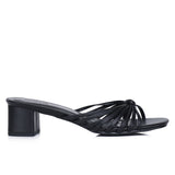 Nazra Knotted Strappy Heels (Black)