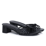 Nazra Knotted Strappy Heels (Black)