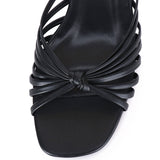 Nazra Knotted Strappy Heels (Black)