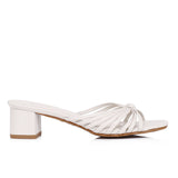 Nazra Knotted Strappy Heels (White)