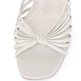 Nazra Knotted Strappy Heels (White)