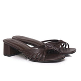 Nazra Knotted Strappy Heels (Espresso)