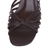 Nazra Knotted Strappy Heels (Espresso)
