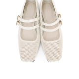 Mila Double Strap Ballerina & Flats (White)