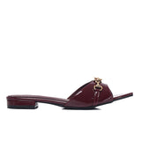 Beatrice Knot Slip Ons Ballerina & Flats (Maroon)