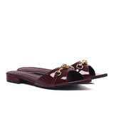 Beatrice Knot Slip Ons Ballerina & Flats (Maroon)