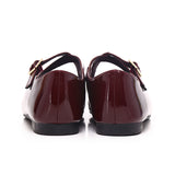 Jillian Crossed Patent Ballerina & Flats (Maroon)