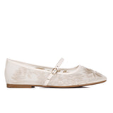 Suki Embroidered Mesh Ballerina (Beige)