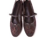 Suki Embroidered Mesh Ballerina (Brown)