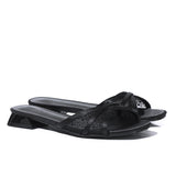 Naomi Glittered Slip Ons Sandals (Black)