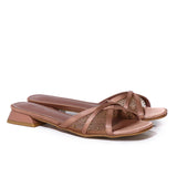 Naomi Glittered Slip Ons Sandals (Chestnut)