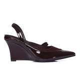 Kennedy Patent Slingback Wedges (Espresso)