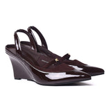 Kennedy Patent Slingback Wedges (Espresso)