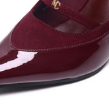 Kennedy Patent Slingback Wedges (Maroon)