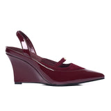 Kennedy Patent Slingback Wedges (Maroon)