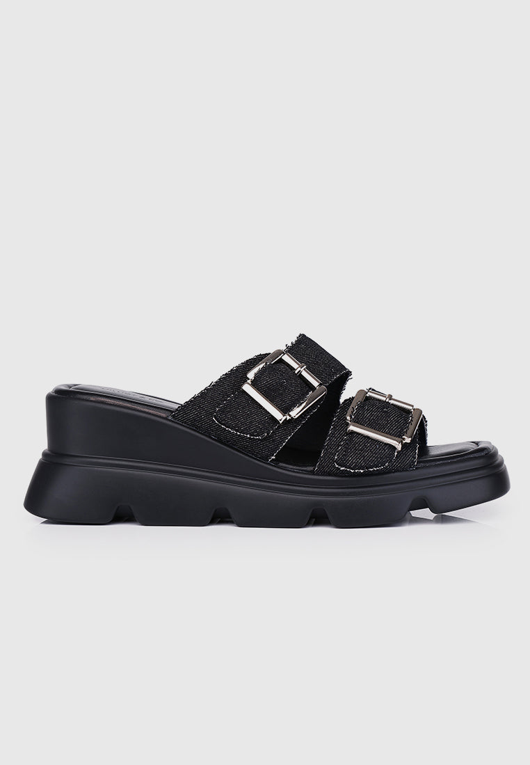 Marina Flatform Sandals (Black)