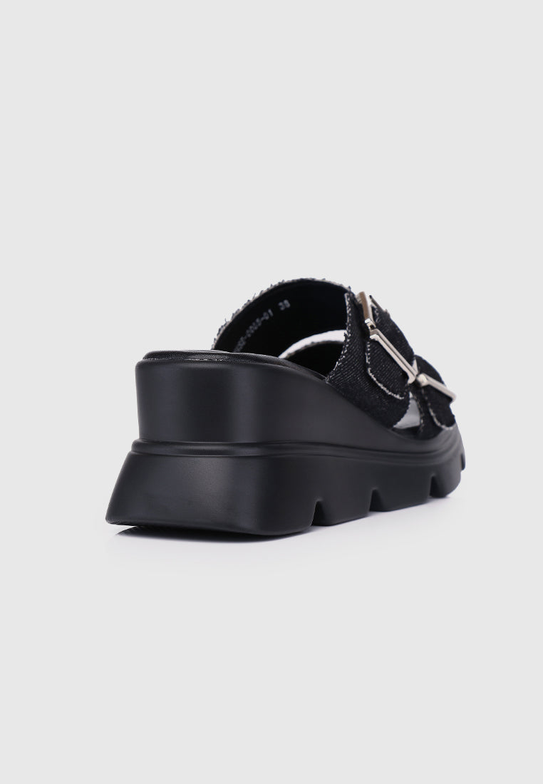 Marina Flatform Sandals (Black)