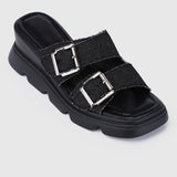 Marina Flatform Sandals (Black)