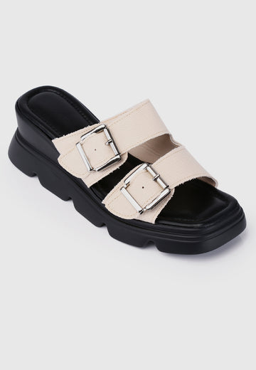 Marina Flatform Sandals (Beige)