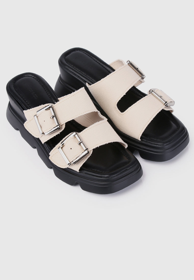 Marina Flatform Sandals (Beige)