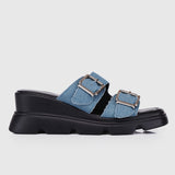 Marina Flatform Sandals (Steel Blue)