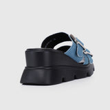 Marina Flatform Sandals (Steel Blue)