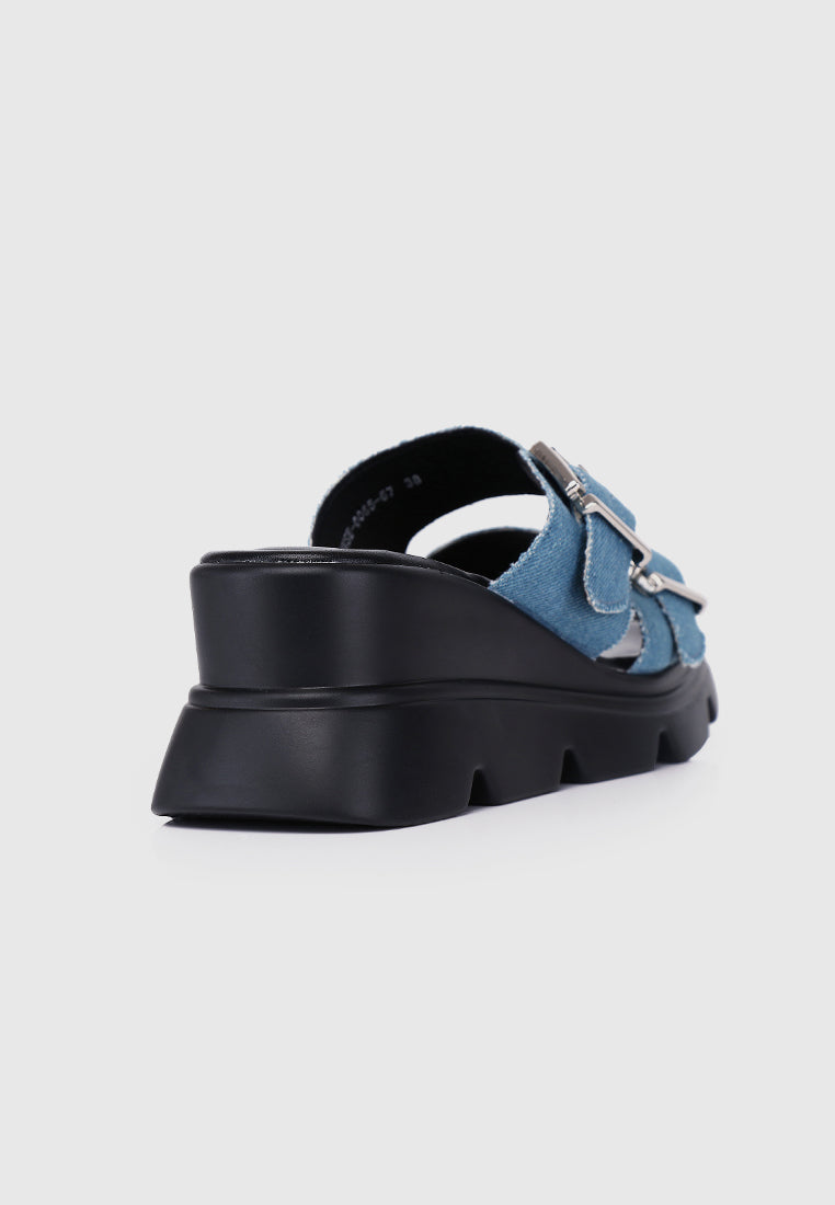 Marina Flatform Sandals (Steel Blue)