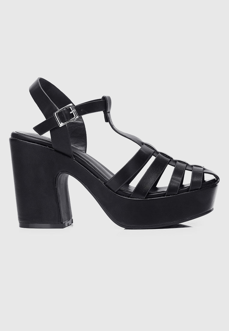 Poppy Platform Sandals (Black)