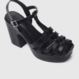 Poppy Platform Sandals (Black)