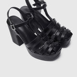 Poppy Platform Sandals (Black)