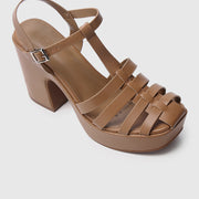 Poppy Platform Sandals (Brown)