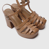 Poppy Platform Sandals (Brown)