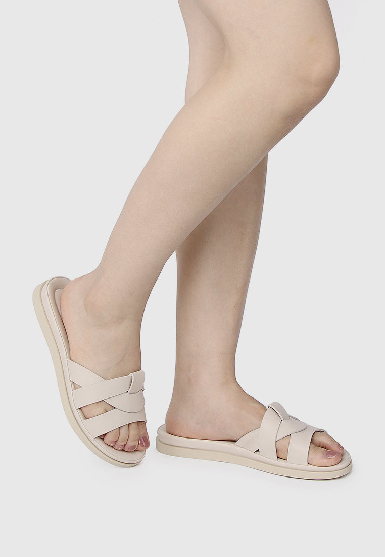 Avena Comfy Sandals (Beige)