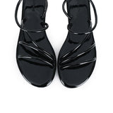 Janet Patent Strappy Sandals (Black)