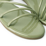 Janet Patent Strappy Sandals (Lawn Green)