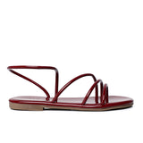 Janet Patent Strappy Sandals (Maroon)