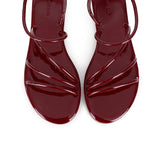 Janet Patent Strappy Sandals (Maroon)