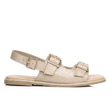 Avery Double Strap Slingback Sandals (Beige)