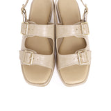 Avery Double Strap Slingback Sandals (Beige)