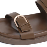 Nova Double Strap Sandals (Brown)