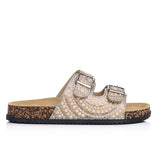 Madison Beaded Two Strap Sandals (Khaki)