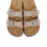 Madison Beaded Two Strap Sandals (Khaki)