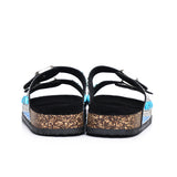 Riley Beaded Two Strap Sandals (Black)