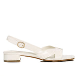 Hailey Patent Slingback Sandals (White)