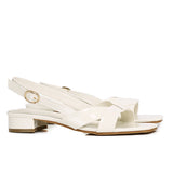 Hailey Patent Slingback Sandals (White)