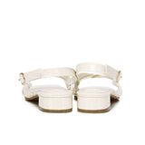 Hailey Patent Slingback Sandals (White)